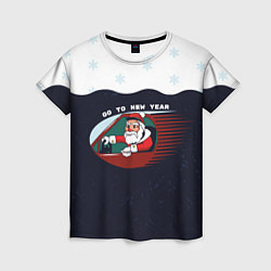Женская футболка Дед мороз едет в новый год