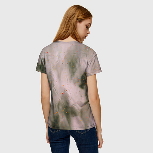 Женская футболка Абстрактный туман и следы красок / 3D-принт – фото 4