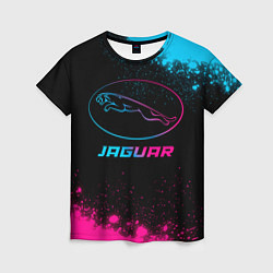 Женская футболка Jaguar - neon gradient