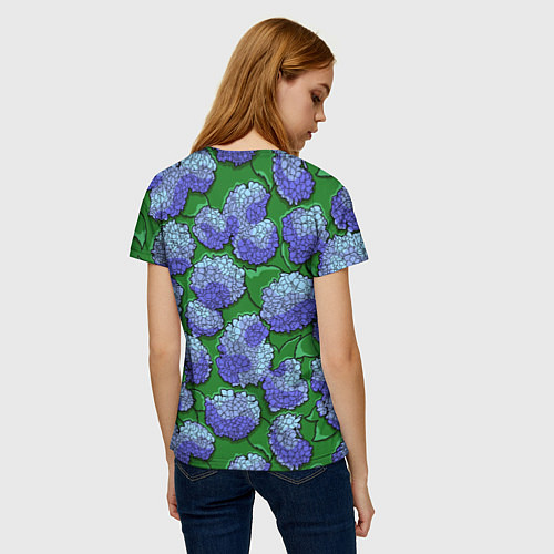 Женская футболка Цветущая гортензия / 3D-принт – фото 4