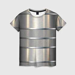Женская футболка Металлические полосы - текстура алюминия