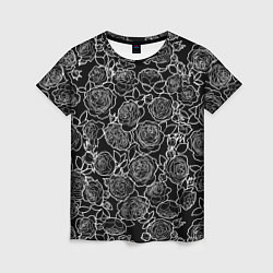 Женская футболка Чайная роза: Черно белыи принт