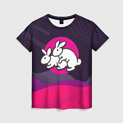 Женская футболка Кролики love