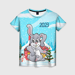 Женская футболка Кролик 2023 новый год