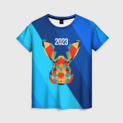 Женская футболка Кролик из мозаики 2023