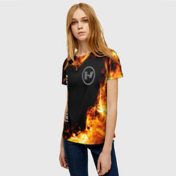 Футболка женская Twenty One Pilots и пылающий огонь, цвет: 3D-принт — фото 2