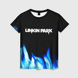 Женская футболка Linkin Park blue fire