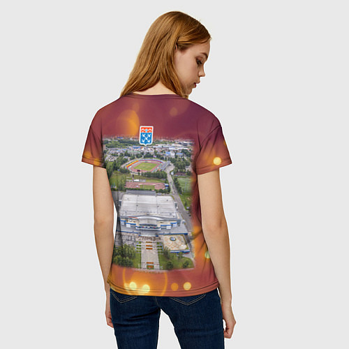 Женская футболка Чебоксары - трактор и стадионы / 3D-принт – фото 4