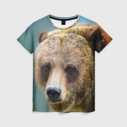 Женская футболка Русский бурый медведь