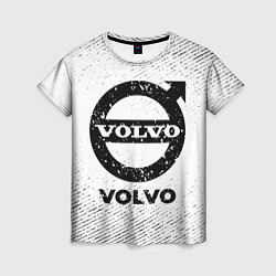 Женская футболка Volvo с потертостями на светлом фоне