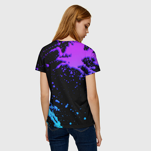 Женская футболка Roblox logo neon gradient / 3D-принт – фото 4