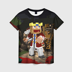 Женская футболка Minecraft - warrior - video game - sword