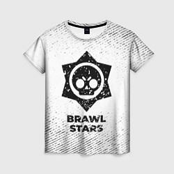 Женская футболка Brawl Stars с потертостями на светлом фоне