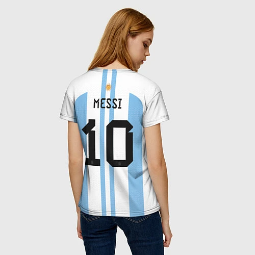 Женская футболка Месси Аргентина ЧМ 2022 / 3D-принт – фото 4