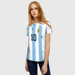 Футболка женская Месси Аргентина ЧМ 2022, цвет: 3D-принт — фото 2