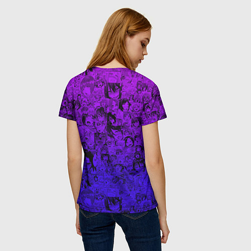 Женская футболка Ахегао яркий градиент / 3D-принт – фото 4