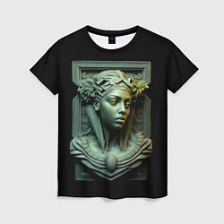 Женская футболка Нейросеть - барельеф античной девушки