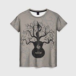 Женская футболка Разросшееся дерево гитара