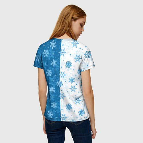 Женская футболка Красивые снежинки / 3D-принт – фото 4