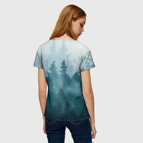 Женская футболка Лес градиент / 3D-принт – фото 4