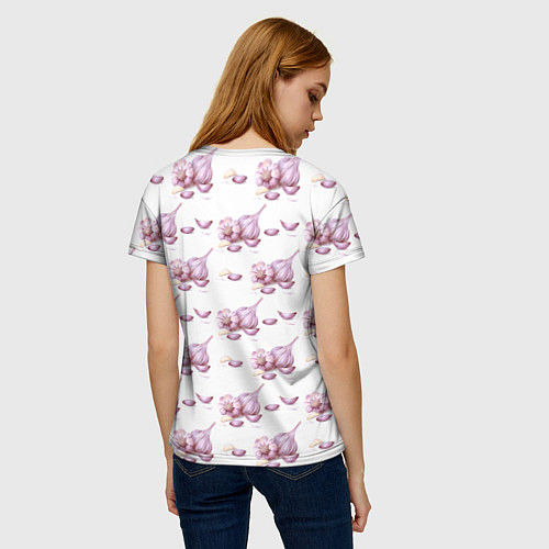 Женская футболка Чеснок с зубчиками - паттерн / 3D-принт – фото 4