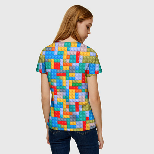 Женская футболка Детский конструктор - текстура / 3D-принт – фото 4