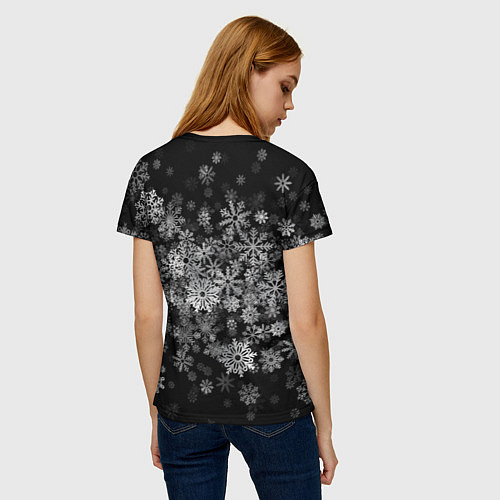 Женская футболка Самая лучшая нянечка в мире - снежинки / 3D-принт – фото 4
