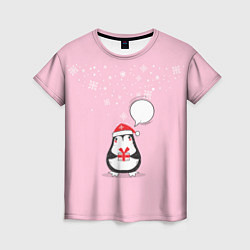 Женская футболка New year pinguin