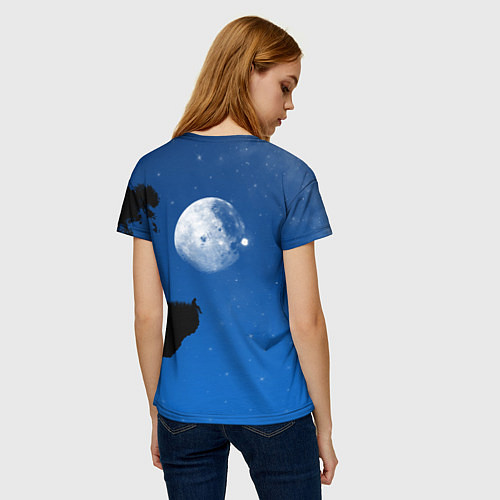 Женская футболка На краю пропасти под луной / 3D-принт – фото 4