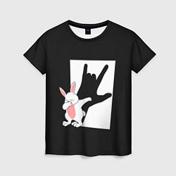 Женская футболка Тень дабающего кролика