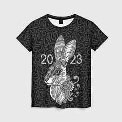 Женская футболка Русский серый кролик 2023