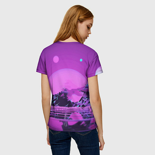 Женская футболка Фантазийный силуэт - vaporwave / 3D-принт – фото 4