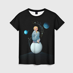 Женская футболка Pinup женщина на Луне