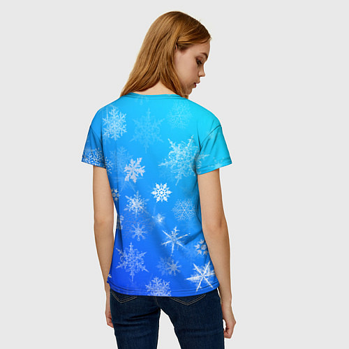 Женская футболка Снежинки в небе / 3D-принт – фото 4
