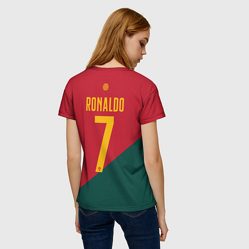 Женская футболка Роналду ЧМ 2022 сборная Португалии / 3D-принт – фото 4