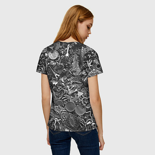 Женская футболка Металлический заяц - стимпанк / 3D-принт – фото 4