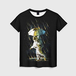 Женская футболка Прогулка под метеорами