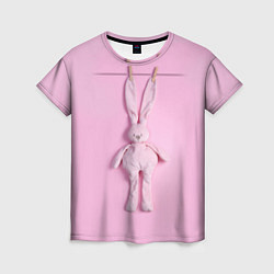Женская футболка Розовый зайка