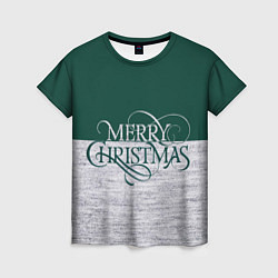 Женская футболка Merry Christmas зелёный
