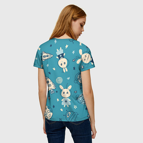 Женская футболка Зайцы-космонавты / 3D-принт – фото 4