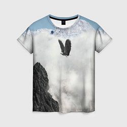 Женская футболка Горный орёл в небе