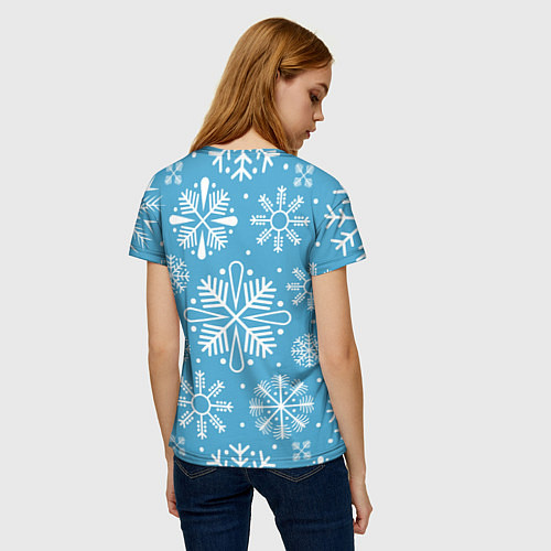 Женская футболка Snow in blue / 3D-принт – фото 4