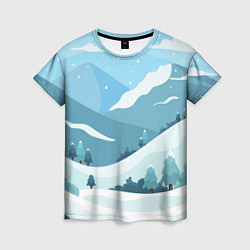 Женская футболка Заснеженные горы