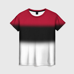 Футболка женская Размытый полосатый узор черный красный белый, цвет: 3D-принт
