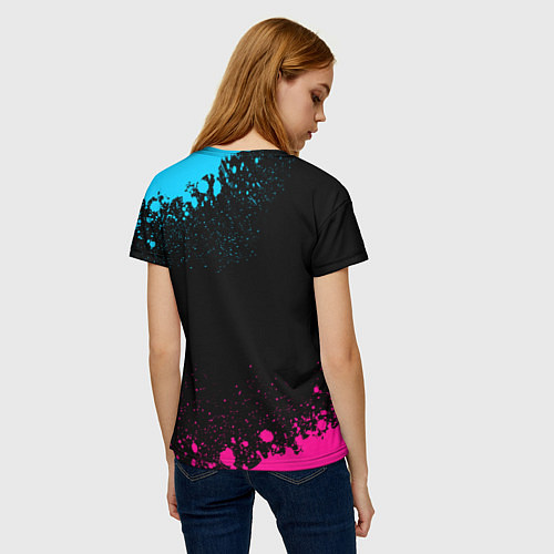 Женская футболка Диетолог за работой - неоновый градиент / 3D-принт – фото 4