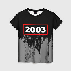 Футболка женская 2003 - в красной рамке на темном, цвет: 3D-принт