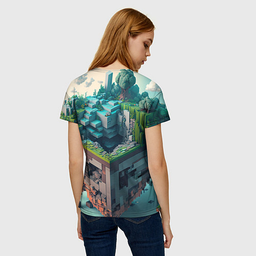 Женская футболка Блоки Майнкрафт / 3D-принт – фото 4