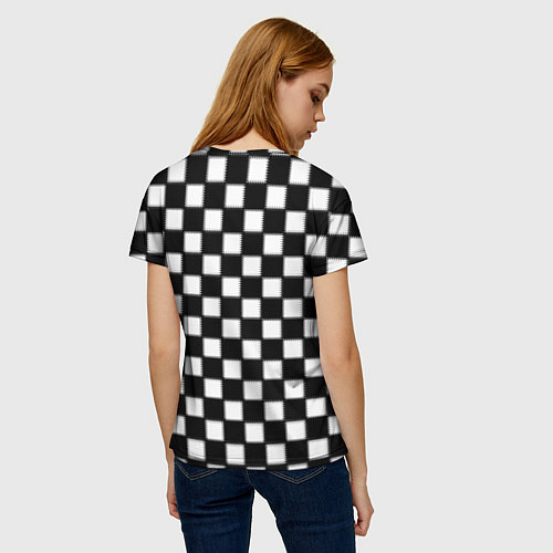 Женская футболка Шахматная доска / 3D-принт – фото 4
