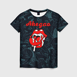 Женская футболка Ахегао рот -ahegao lips