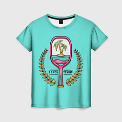 Женская футболка Пляжный теннис - золотая ветвь